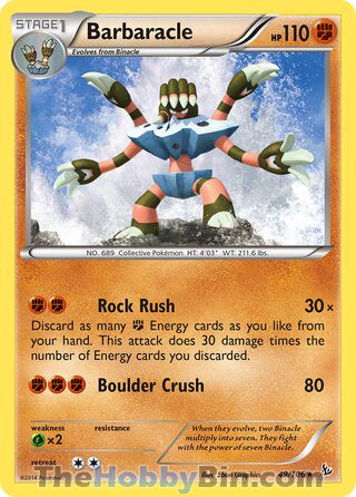 Barbaracle #49/106 Rare - Flashfire Pokemon card