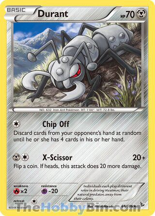 Durant #61/106 Rare - Flashfire Pokemon card