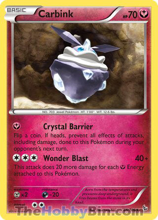 Carbink #68/106 Holo Rare - Flashfire Pokemon card