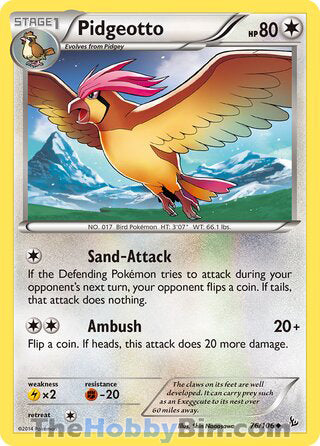 Pidgeotto #76/106 Uncommon - Flashfire Pokemon card