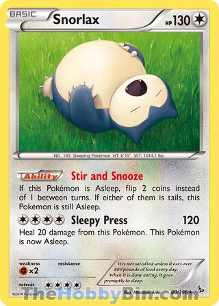 Snorlax Flashfire Rare #80/106