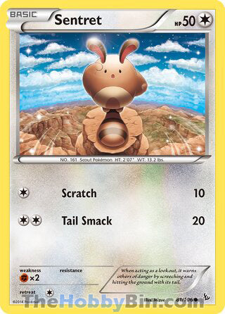Sentret #81/106 Common - Flashfire Pokemon card
