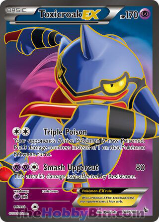 Toxicroak EX #102/106 Ultra Rare - Flashfire Pokemon card