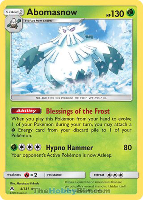0004 Abomasnow Rare Forbidden Light