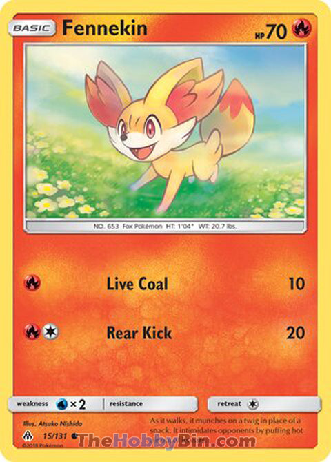 Fennekin #15/131 Common - Forbidden Light Pokemon card