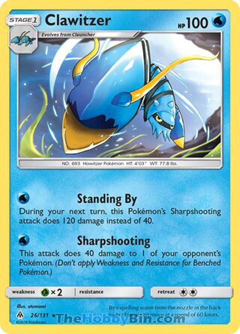 0026 Clawitzer Rare Forbidden Light