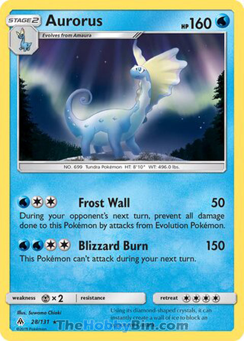0028 Aurorus Holo Rare Forbidden Light