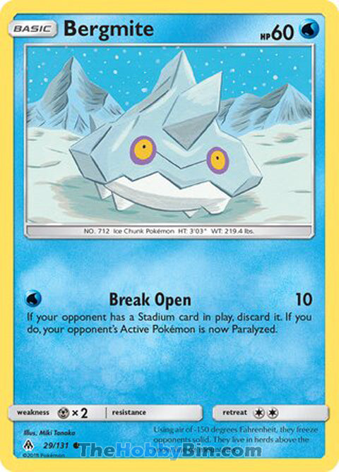 Bergmite #29/131 Common - Forbidden Light Pokemon card
