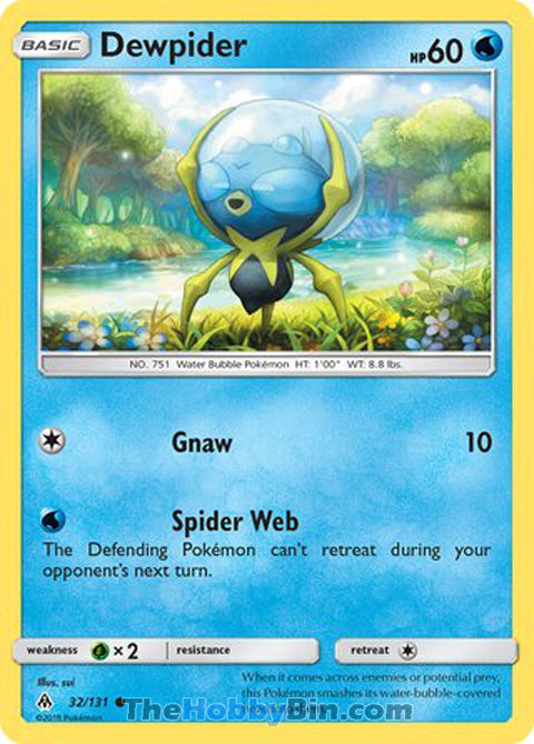 Dewpider #32/131 Common - Forbidden Light Pokemon card