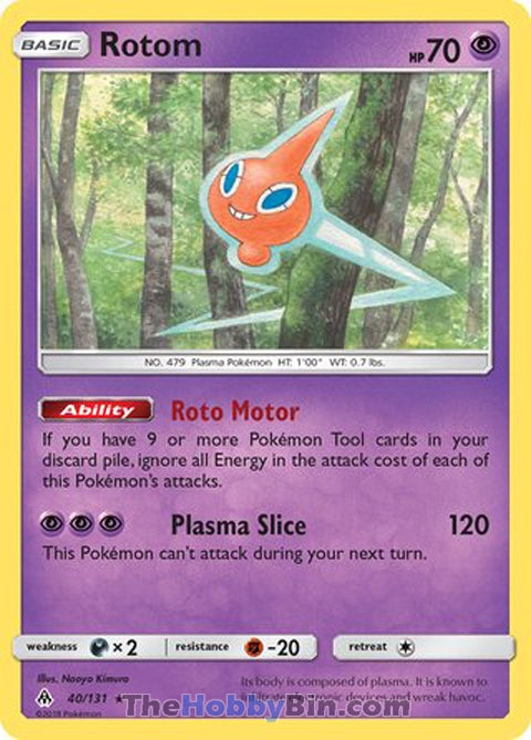 Rotom #40/131 Rare - Forbidden Light Pokemon card