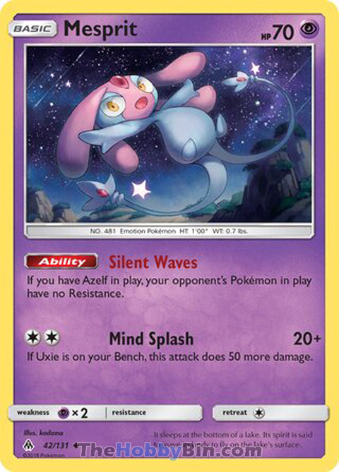 Mesprit #42/131 Uncommon - Forbidden Light Pokemon card