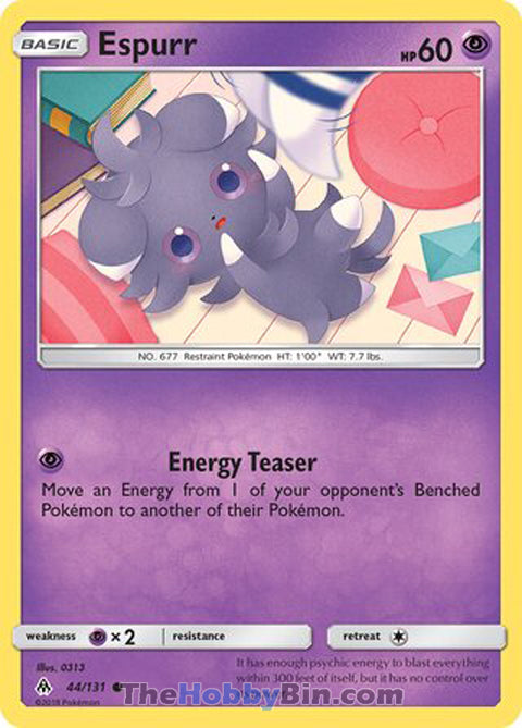 Espurr #44/131 Common - Forbidden Light Pokemon card