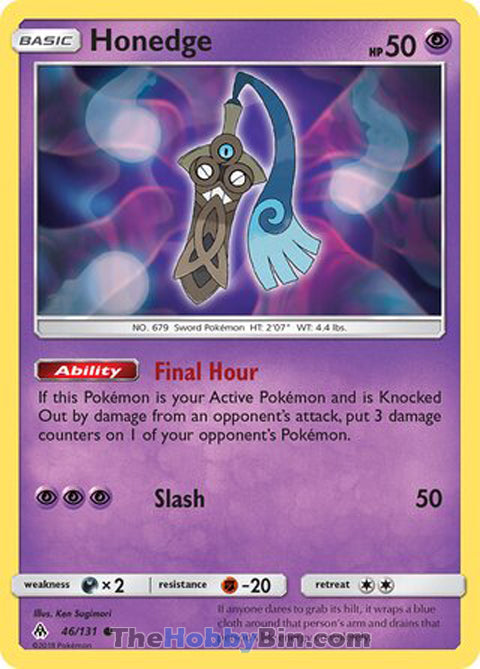 Honedge #46/131 Common - Forbidden Light Pokemon card