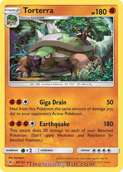 0058 Torterra Rare Forbidden Light