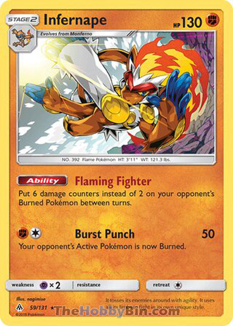 Infernape Forbidden Light Holo Rare #59/131