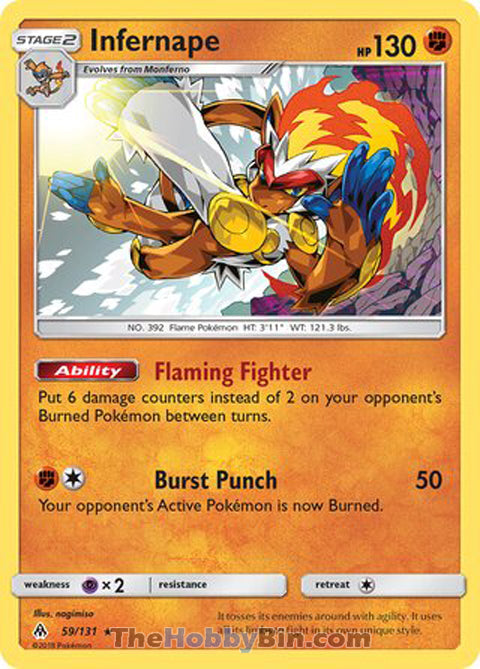 0059 Infernape Holo Rare Forbidden Light