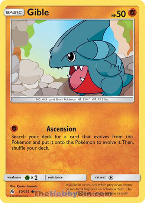 Gible #60/131 Common - Forbidden Light Pokemon card