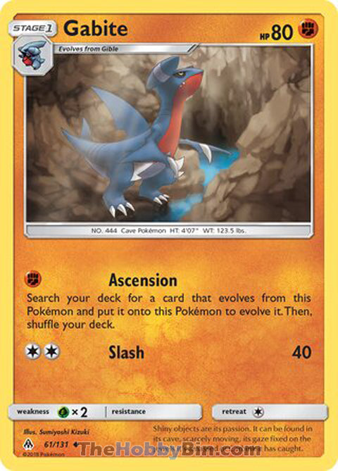 Gabite #61/131 Uncommon - Forbidden Light Pokemon card