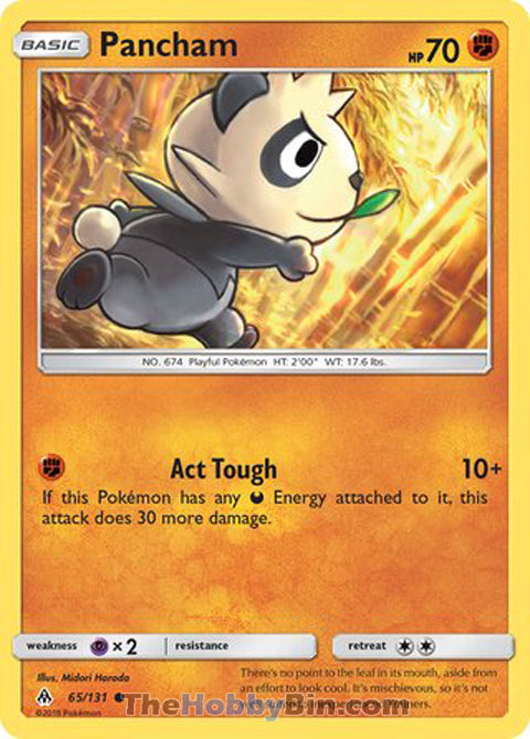 Pancham #65/131 Common - Forbidden Light Pokemon card