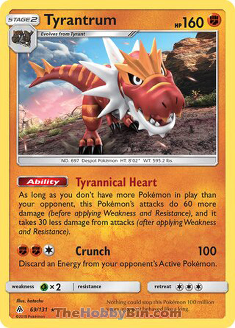Tyrantrum #69/131 Holo Rare - Forbidden Light Pokemon card