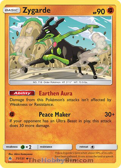 Zygarde #71/131 Uncommon - Forbidden Light Pokemon card