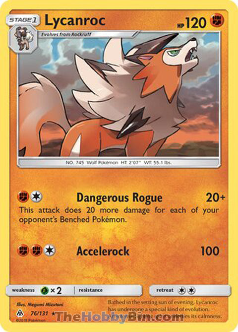 Lycanroc #76/131 Rare - Forbidden Light Pokemon card