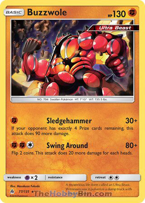 Buzzwole #77/131 Rare - Forbidden Light Pokemon card