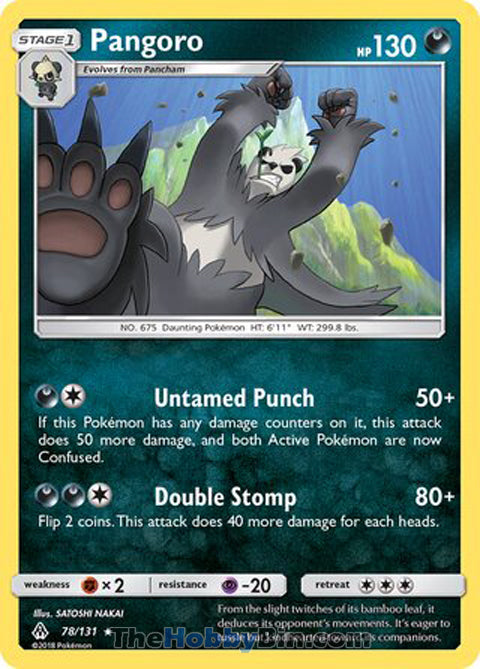 Pangoro #78/131 Rare - Forbidden Light Pokemon card