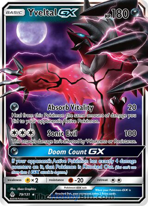 Yveltal GX #79/131 Ultra Rare - Forbidden Light Pokemon card