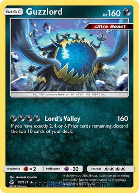0080 Guzzlord Holo Rare Forbidden Light