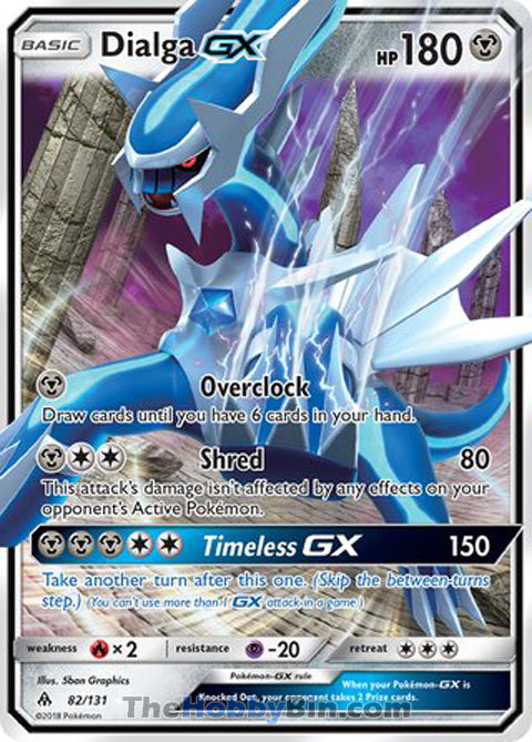 Dialga GX #82/131 Ultra Rare - Forbidden Light Pokemon card