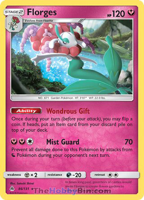 Florges #86/131 Rare - Forbidden Light Pokemon card
