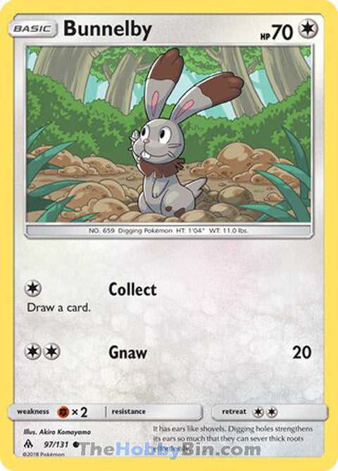 Bunnelby #97/131 Common - Forbidden Light Pokemon card