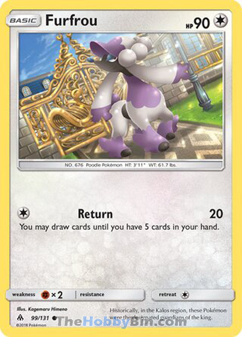 Furfrou #99/131 Common - Forbidden Light Pokemon card