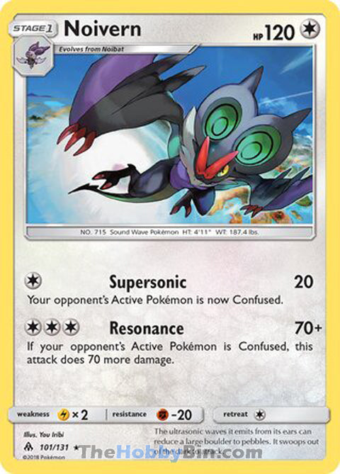Noivern #101/131 Rare - Forbidden Light Pokemon card