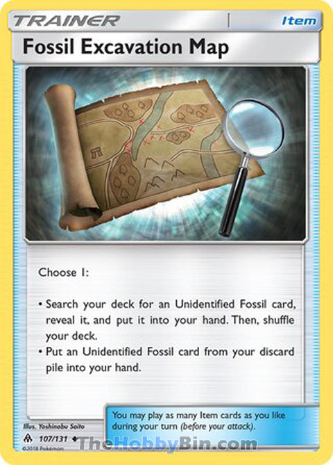 Fossil Excavation Map #107/131 Uncommon - Forbidden Light Pokemon card