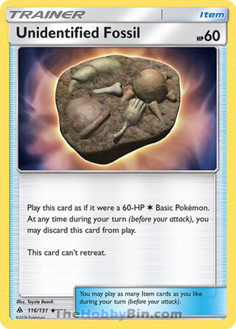Unidentified Fossil #116/131 Uncommon - Forbidden Light Pokemon card