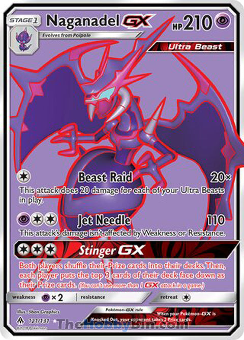 Naganadel GX #121/131 Ultra Rare - Forbidden Light Pokemon card