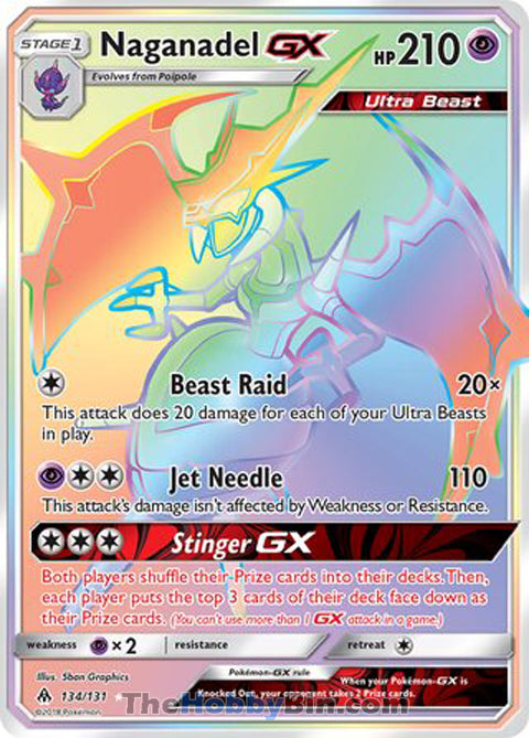 0134 Naganadel GX Secret Rare Forbidden Light