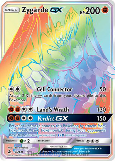 Zygarde GX #136/131 Secret Rare - Forbidden Light Pokemon card