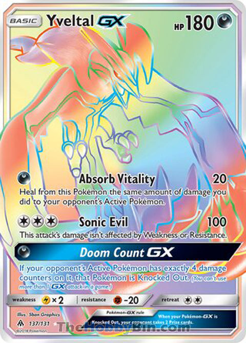 0137 Yveltal GX Secret Rare Forbidden Light