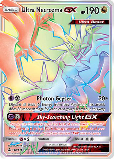 Ultra Necrozma GX #140/131 Secret Rare - Forbidden Light Pokemon card
