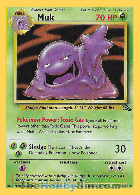 Muk #28/62 Rare - Fossil Pokemon card