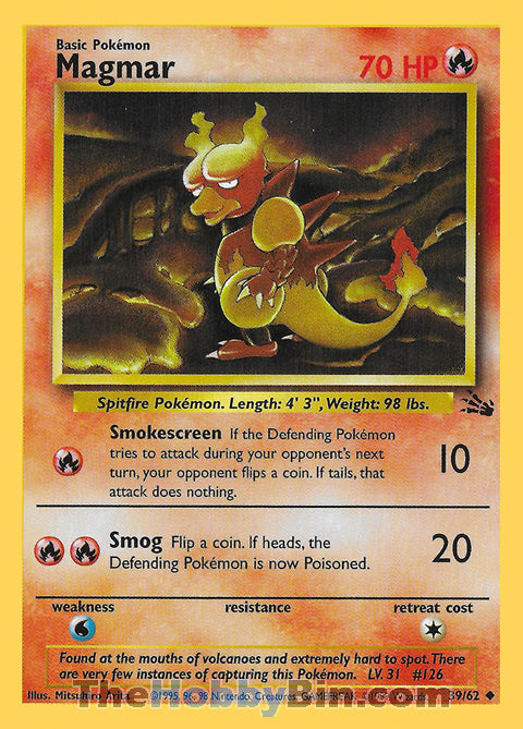 Magmar #39/62 Uncommon - Fossil Pokemon card
