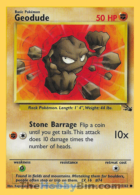 Geodude #47/62 Common - Fossil Pokemon card