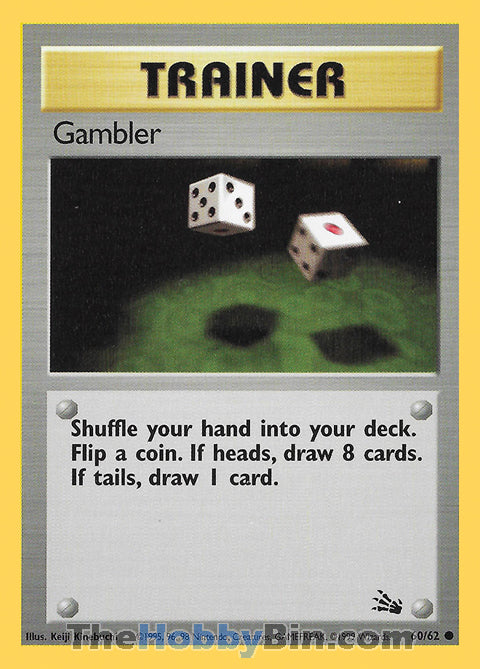 Gambler #60/62 Common - Fossil Pokemon card