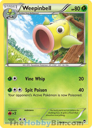 Weepinbell #2/111 Uncommon - Furious Fists Pokemon card