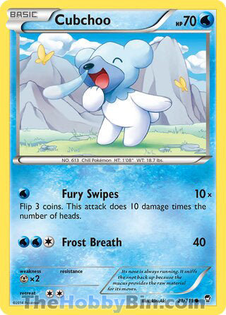 Cubchoo #21/111 Common - Furious Fists Pokemon card