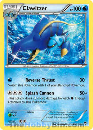 0024 Clawitzer Holo Rare Furious Fists
