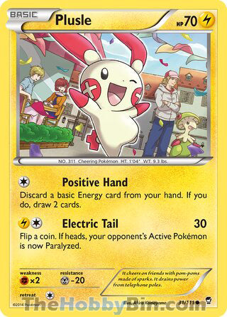 Plusle #31/111 Common - Furious Fists Pokemon card